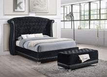 Load image into Gallery viewer, Barzini - Velvet Upholstered Tufted Storage Bench - Black