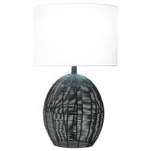 Load image into Gallery viewer, Indio - Drum Shade Handwoven Rattan Table Lamp - Black