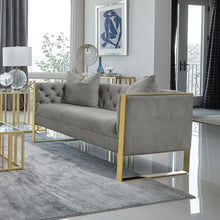 Load image into Gallery viewer, Eastbrook - Velvet Upholstered Tufted Loveseat - Gray