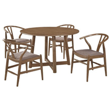 Load image into Gallery viewer, Dinah - 5 Piece Round Solid Wood Dining Set - Walnut