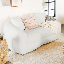 Load image into Gallery viewer, Isabella - Faux Sheepskin Upholstered Loveseat Natural - Ivory