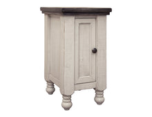 Load image into Gallery viewer, Stone - Chairside Table With 1 Door - Antiqued Ivory / Weathered Gray