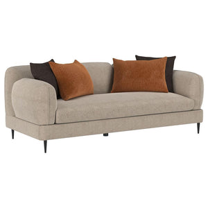 Jade - Chenille Upholstered Sculpted Track Arm Sofa - Latte