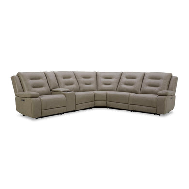 Caldwell - 6 Piece Modular Power Reclining Sectional With Power Adjustable Headrests - Theo Fog