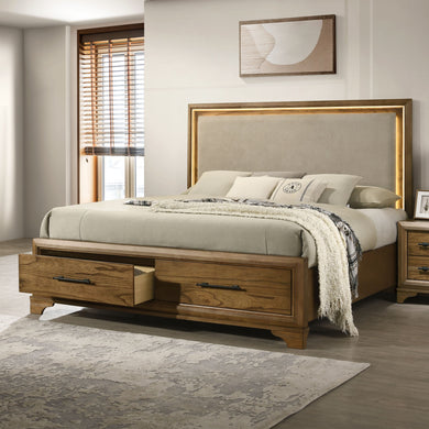 Talcott - 5/0 Queen Bed - Light Brown