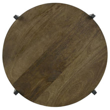 Load image into Gallery viewer, Axel - Round Accent Table With Open Shelf - Natural And Gunmetal