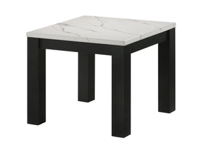 Ivy - 3 Piece Faux Marble White Cocktail Set - White / Black