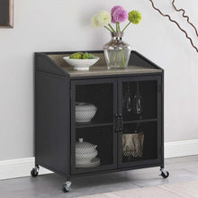 Load image into Gallery viewer, Arlette - 2 Door Mobile Home Bar Wine Cabinet - Sandy Black