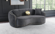 Load image into Gallery viewer, Brookside - Velvet Upholstered Curved Sofa - Dark Gray
