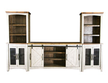 Load image into Gallery viewer, Pueblo White - TV Stand / Console / Wall Unit - Antiqued White / Brown