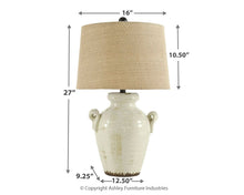 Load image into Gallery viewer, Emelda - Cream - Ceramic Table Lamp