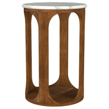 Load image into Gallery viewer, Berkeley - Round Marble Top Side Table - White And Brown