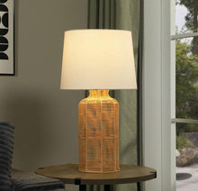 Load image into Gallery viewer, Nairobi - Empire Shade Handwoven Rattan Table Lamp - Natural