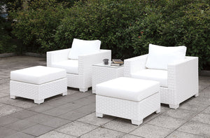 Somani - 2 Chairs & 2 Ottomans & End Table - White