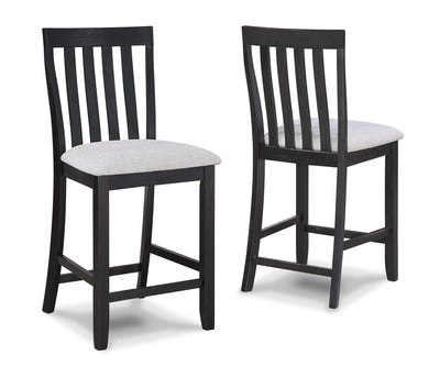 Delfin - Counter Height Chair (Set of 2) - Light Gray / Black