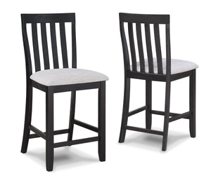 Delfin - Counter Height Chair (Set of 2) - Light Gray / Black