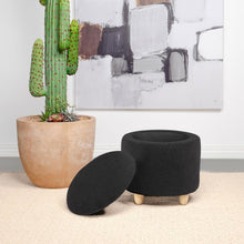 Load image into Gallery viewer, Valia - Faux Sheepskin Upholstered Round Storage Ottoman