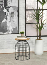 Load image into Gallery viewer, Bernardo - Round Wire Frame Side Table - Natural And Gunmetal