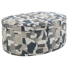 Load image into Gallery viewer, Tomkins - Oval Upholstered Storage Ottoman - Indigo Blue