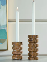 Load image into Gallery viewer, Emsleyfield - Tan - Candle Holder Set (Set of 2)