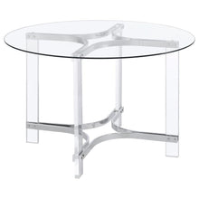 Load image into Gallery viewer, Keeling - Round Glass Top Acrylic Dining Table - Chrome