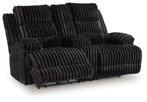 Rhine Falls - Onyx - Double Reclining Power Loveseat With Console