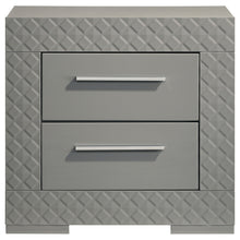 Load image into Gallery viewer, Ives - 2-Drawer Nightstand Bedside Table - Gray High Gloss