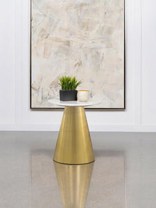 Avon - Round Marble Top Stainless Steel Table