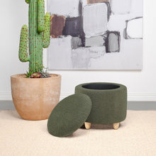 Load image into Gallery viewer, Valia - Faux Sheepskin Upholstered Round Storage Ottoman