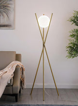 Load image into Gallery viewer, Yamileth - Spherical Bulb Metal Tripod Floor Lamp - Gold