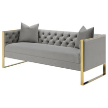 Load image into Gallery viewer, Eastbrook - Velvet Upholstered Tufted Sofa - Gray