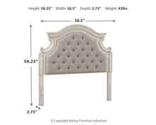 Load image into Gallery viewer, Realyn - Chipped White - Full Uph Panel Headboard