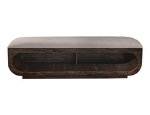 Load image into Gallery viewer, Black Balam - Wooden Bench With Fabric Cushioned Seat - Oil Black