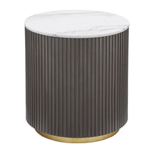 Load image into Gallery viewer, Jason - Round Marble Top Side End Table - White And Charcoal