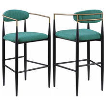 Load image into Gallery viewer, Tina - Metal Pub Height Bar Stool With Upholstered Back And Seat (Set of 2)