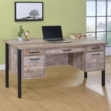Load image into Gallery viewer, Samson - 4-Drawer Office Computer Desk - Weathered Oak