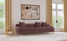 Load image into Gallery viewer, Elizabeth - Corduroy Upholstered Extra Long Sofa - Wine Red