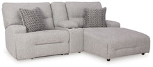 Load image into Gallery viewer, Acklen Place - Pewter - 4 Pc. - 3-Piece Power Reclining Sectional Sofa With Raf Chaise, Wide Seat Power Recliner