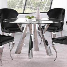 Load image into Gallery viewer, Alaia - Round Clear Glass Top Dining Table - Chrome