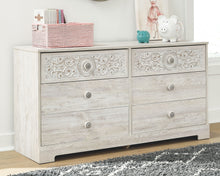 Load image into Gallery viewer, Paxberry - Whitewash - Six Drawer Dresser - Vinyl-Wrapped