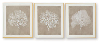 Hendridge - Taupe / White - Wall Art Set (Set of 3)