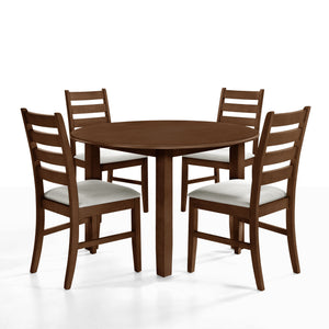 Pascal - Round Dining Table & 4 Chairs - Walnut