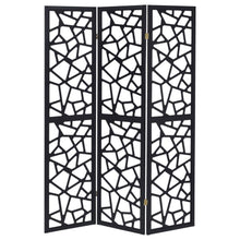 Load image into Gallery viewer, Nailan - 3-Panel Room Divider Folding Screen Open Mosaic - Black