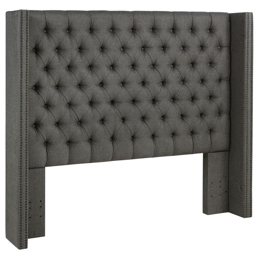 Bancroft - Upholstered Full Wingback Headboard - Gray