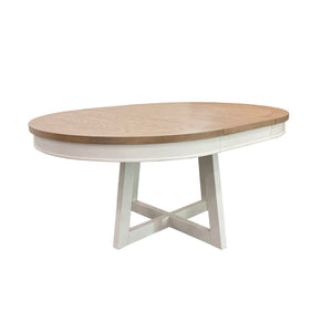Americana Modern Dining - 48 - 66" Round Dining Table And 4 Barrel Chairs - Cotton