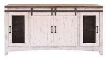 Load image into Gallery viewer, Pueblo White - TV Stand / Console / Wall Unit - Antiqued White / Brown
