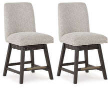 Load image into Gallery viewer, Burkhaus - Beige / Dark Brown - Upholstered Swivel Barstool (Set of 2)