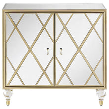 Load image into Gallery viewer, Astilbe - 2-Door Mirrored Accent Cabinet - Silver And Champagne