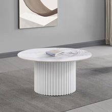 Load image into Gallery viewer, Rowena - Round Sintered Stone Coffee Table - White Faux Marble