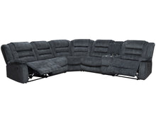 Load image into Gallery viewer, Bolton - 6 Piece Modular Reclining Sectional And Entertainment Console - Misty Storm